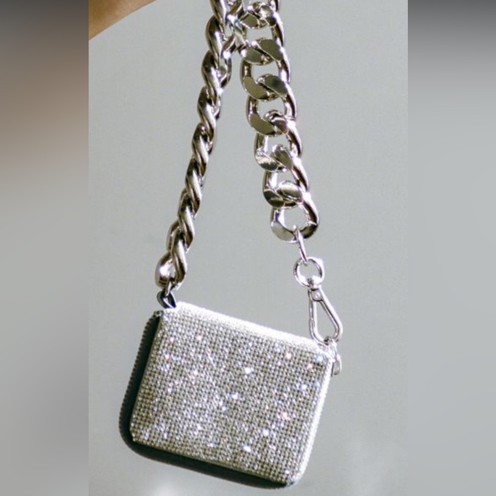 Kara crystal 2 tone bike wallet
